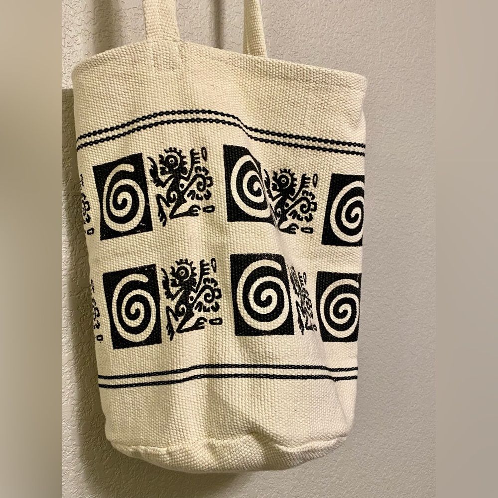Mayan Print Canvas Tote